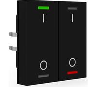 MDT KNX Bouton-poussoir Light 55 double, RGBW, capteur de température, noir mat, commutation, 1 pièce.