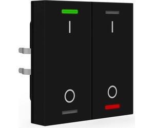 MDT KNX Bouton-poussoir Light 55 double, RGBW, capteur de température, noir mat, commutation, 1 pièce.