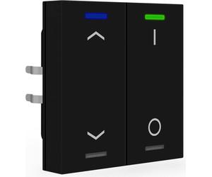 MDT KNX Bouton-poussoir Light 55 double, RGBW, capteur de température, noir mat, Jal._Sch., 1 pièce.