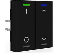 MDT KNX Bouton-poussoir Light 55 double, RGBW, capteur de température, noir mat, Sch._Jal., 1 pièce.