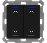 MDT KNX Bouton-poussoir Light 55 double, RGBW, capteur de température, noir mat, store, 1 pièce.