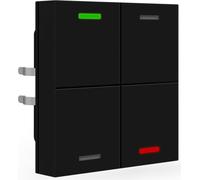 MDT KNX Bouton-poussoir Light 55 quadruple, RGBW, capteur de température, noir mat, neutre, 1 pièce.