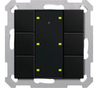 MDT KNX, Bouton-poussoir Plus, TS 55, 6 places, noir mat, 1 pièce