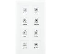 MDT KNX RF + bouton-poussoir en verre sans fil Plus 8 vitesses avec actionneu...