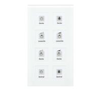 MDT KNX Bouton-poussoir en verre 8 fois Plus blanc avec film d'étiquetage, 1 pièce.