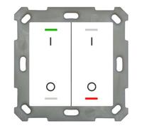 Bouton-poussoir MDT KNX Light 55 x 55 mm double RGBW, avec température, blanc pur brillant, commutation, 1 pièce.