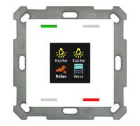 MDT KNX 55 x 55 mm Bouton-poussoir Light quadruple avec écran couleur et capteur de température blanc pur, 1 pièce.