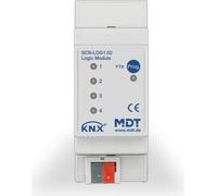 MDT SCN‑LOG1.02 Module logique KNX, 24 fonctions, 4 LED, 2 TE, IP20, 1 pièce.