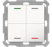 MDT KNX 55 x 55 mm Bouton-poussoir Light quadruple neutre avec capteur de température blanc pur gl, 1 pièce.