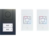 ME AD ALU 4020 A - Kit d'interphone audio pour immeuble à 2 appartements, anthracit