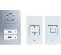 ME AD ALU 4020 S - Kit d'interphone audio pour immeuble à 2 appartements, argent