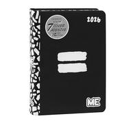 ME Agenda journalier 16 mois moyen 2025-2026, avec couverture souple avec motif en relief et 512 pages, idéal pour les collèges, les supérieures et les universités, 12 x 16,5 cm, noir