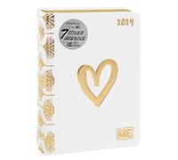 ME, CLASSIC, Medium - Agenda 2023 2024 journalier 16 mois, 512 pages avec contenu, journal garçons et filles, couverture souple + 7 coques adhésives incluses, agendas 2023-2024 12 x 16,5 cm, Love