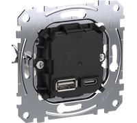 Merten MEG4366-0120 Elément de station de charge USB type C avec technologie Power Delivery et puissance de charge de 45W