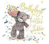 Me To You Bear Carte d'anniversaire holographique 3D étincelante