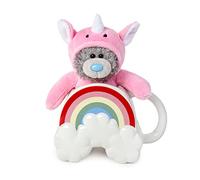 Me To You Bear Mug en forme d'arc-en-ciel et coffret cadeau licorne en peluche, rose, blanc, céramique
