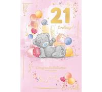 Me To You Tatty Teddy 21 Today Carte d'anniversaire de luxe avec ornement doré 15,2 x 22,9 cm - Collection officielle