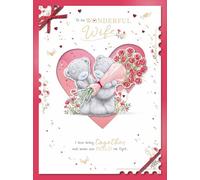 Me to You Tatty Teddy Carte de Saint-Valentin faite à la main Inscription To my Wonderful Wife 30,5 x 22,9 cm - Collection officielle