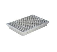 MEA Paillasson Encastrable en SMC 75x50x8 cm avec Grille Caillebotis en Métal Déployé - pour Entrées de Bâtiments - Résistant et Facile d’Entretien