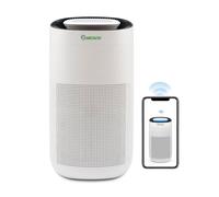 MEACO MeacoClean CA-HEPA 76x5, Purificateur d'air, Idéal pour la Maison et le Bureau, Contrôle Wi-Fi, Filtre HEPA H13, Ultra Silencieux 25 dB, Capteur de Qualité de l'Air, Blanc