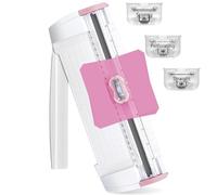 Meafeng, 3 en 1, Massicot, A5, Coupe Papier, Guillotine, pour Home, Verrouillage Automatique, avec Règle d'extension, pour Le Papier, Les Photos, Les Coupons et Les étiquettes (Rose)