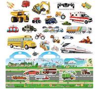 Meafeng 6 Feuilles Livre d'stickers pour Kids de 210 pcs, Autocollants pour Enfants 2 à 4 Ans, Gommettes Repositionnables avec des Pliable Panorama Activité Livret et Illustré