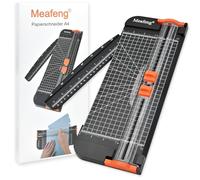 Meafeng, Massicot A4 avec 2 lames droites - Coupe Papier Guillotine avec verrouillage automatique et règle d’extension, pour papier, photos, cartes et étiquettes - bureau et maison, noir
