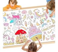 Meanju Nappe à colorier Licorne 183 x 76 cm,Nappes Coloriage Licornes