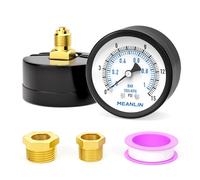 MEANLIN MEASURE 0~1BAR/15PSI Manomètre pour pompe de puits, avec manchon hexagonal 1/4"x 1/2"BSP et 1/4"x 3/8"BSP, centre de test de pression pour filtre à sable de piscine,montage à l'arrière