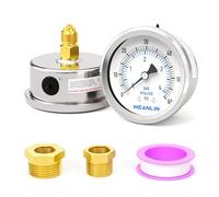 MEANLIN MEASURE 0~4BAR/0~60PSI sec en acier inoxydable 1/4"BSP 2" FACE DIAL étanche pour pompe de puits, pneu, testeur de pression d'eau, montage arrière, avec douille hexagonale 1/2"BSP et 3/8" BSP