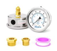 MEANLIN MEASURE 0~6BAR/90PSI en acier inoxydable 1/4"BSP 2" FACE DIAL étanche pour pompe de puits,pneu et testeur de pression d'eau,montage arrière,avec douille hexagonale 1/2"BSP et 3/8" BSP