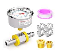 MEANLIN MEASURE 0~6BAR/90PSI Manomètre de carburant en acier inoxydable rempli de glycérine 1/8"BSP 1.5" FACE DIAL, avec adaptateur de pression de ligne de carburant 3/8" Manomètre rempli de liquide