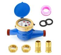 MEANLIN MEASURE 1/2" BSP Raccords Compteur d'eau Compteur d'eau froide pour jardin ou maison, 20 mm Mesure en mètres cubes