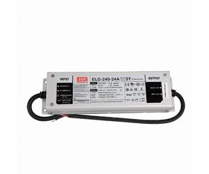 MEANWELL ELG-200-24A-3Y, alimentation pour installation LED AC-DC, boîtier métallique, IP65 201,6W 24V 8,4A CV+CC + PE