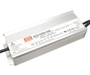 MEANWELL HLG-320H-24B Bloc d'alimentation d'installation LED AC-DC Boîtier en métal IP67 320 W 24 V 13,3 A CV+CC Intensité variable