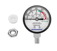 MEASUREMAN Manomètre en acier noir pour autocuiseur, jauge de canette, jauge de pression de vapeur, comprend un cadran de 5,1 cm, un montage inférieur, un joint hexagonal et un écrou