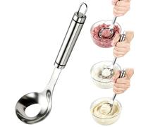 Meatball Maker Spoon, Stainless Steel Meatball Spoon Maker，1 | Press-to-Form Hollow Spoon Design, Non-Slip Extended Handle & Hanging Hole for Meat Balls, Fish Balls, Shrimp Balls