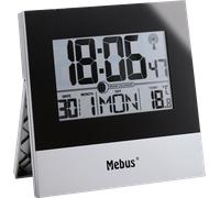 MEBUS 41787 - Horloge murale radio-pilotée, numérique, calendrier, température