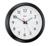 MEBUS 52665_SW - Horloge murale radio-pilotée, boîtier robuste, Ø 29 cm, noire