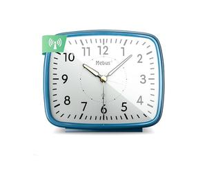 Mebus analoger Funkwecker im Retro-Design mit abgerundeten Ecken/Material: Kunststoff/Farbe: Blau/Modell: 25363
