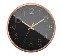 Mebus Horloge Murale en Plastique et Aluminium Noir 30 cm