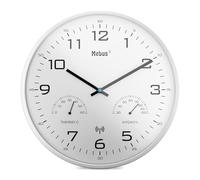 Mebus Horloge Murale Radio-pilotée Moderne avec Affichage de la température et de l'humidité, 30 cm, Horloge Radio-pilotée, Salon, Horloge de Cuisine/modèle : 52841 / Couleur : Blanc