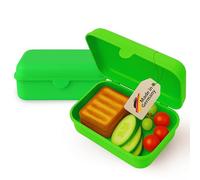 MEBY Lot de 2 boîtes à déjeuner pour enfants et adultes - Sans BPA - Passe au lave-vaisselle et au micro-ondes - Boîte à goûter robuste avec couvercle interchangeable (vert fluo)