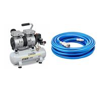 Mecafer 425513 Compresseur Silencieux 59 dB 6L/0,75HP/8 bar & BGS 3250 | Tuyau à air comprimé | 10 m