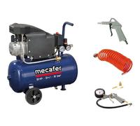 MECAFER Compresseur à air horizontal 24 L 2 HP 8 bar Bleu