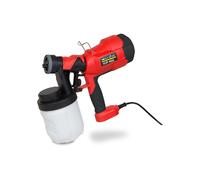 Mecafer Pistolet à peinture HVLP 400 W - Buse 2,5 mm - Cuve 900 ml - Noir et rouge