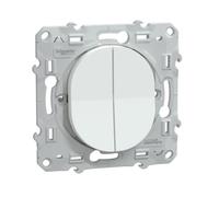 Schneider Electric - Ovalis - combiné va et vient+poussoir - 10AX - Blanc - S320285