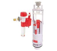 Mécanisme de chasse d'eau pour WC, double chasse (3/6 litres), plage de réglage de 190 à 300 mm, valve réversible