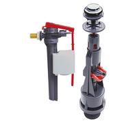 Mécanisme de chasse d'eau pour WC, double chasse d'eau avec robinet de remplissage, couleur gris
