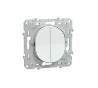 Mécanisme double va et vient SCHNEIDER ELECTRIC OVALIS 10AX S320214 deux bascules ovales profil bas Blanc